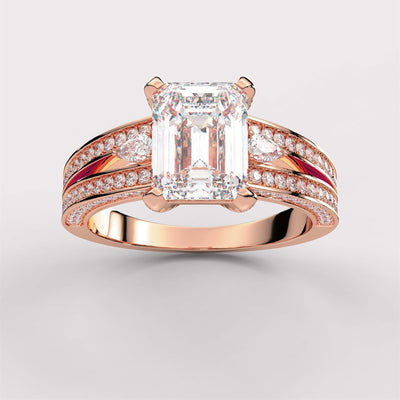 Dainty Diamond Engagement Ring with Side Accents with IGI Certified Lab Grown Diamond