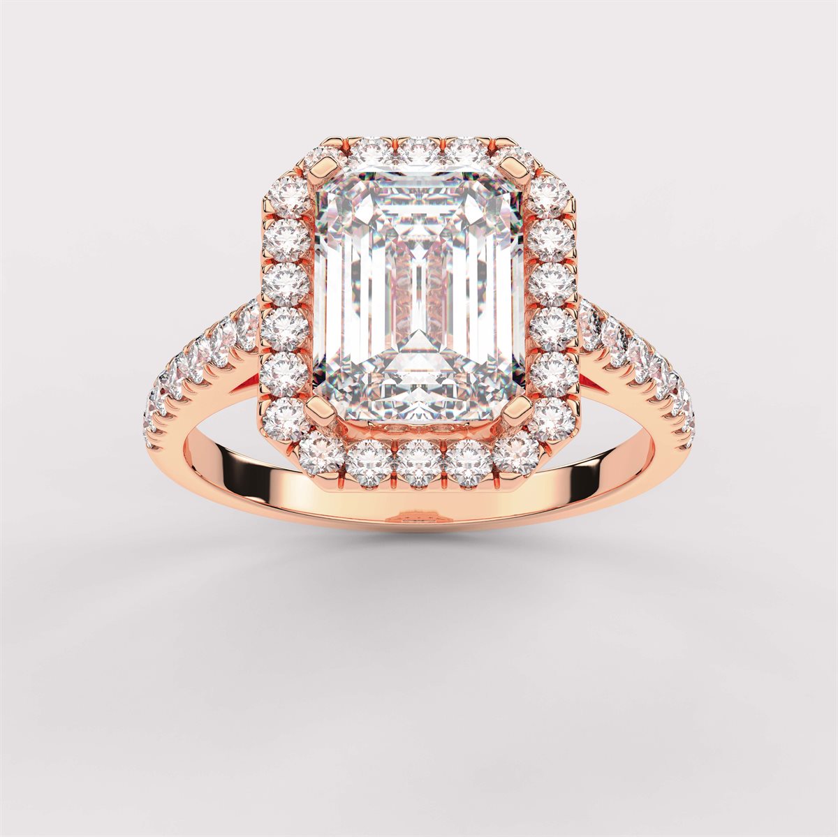 Surrounded Center Diamond Engagement Ring with IGI Certified Lab Grown Diamond