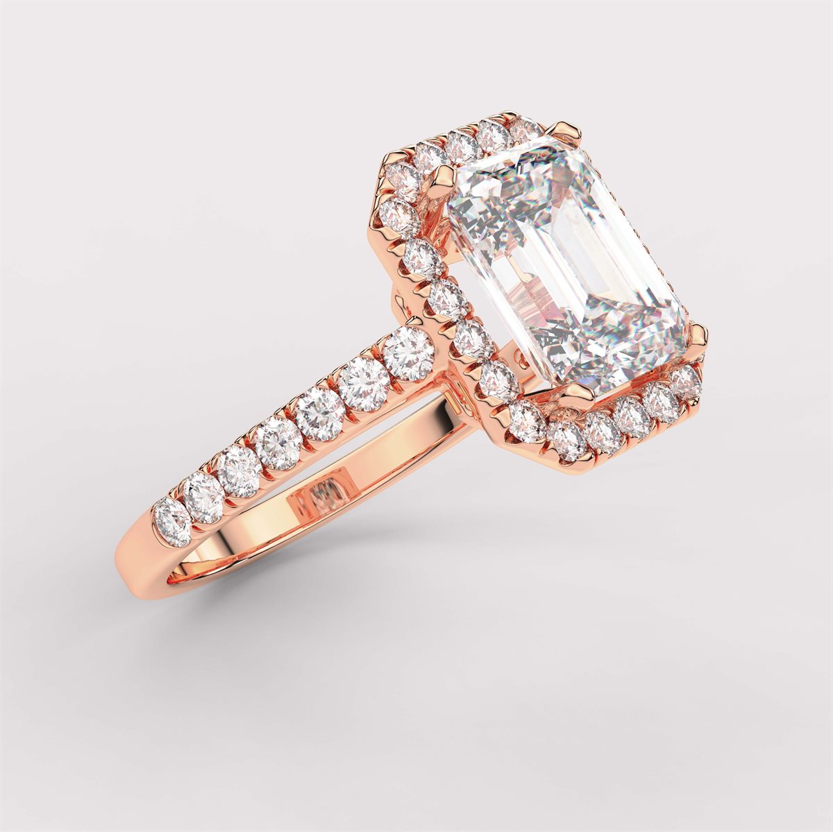Surrounded Center Diamond Engagement Ring with IGI Certified Lab Grown Diamond