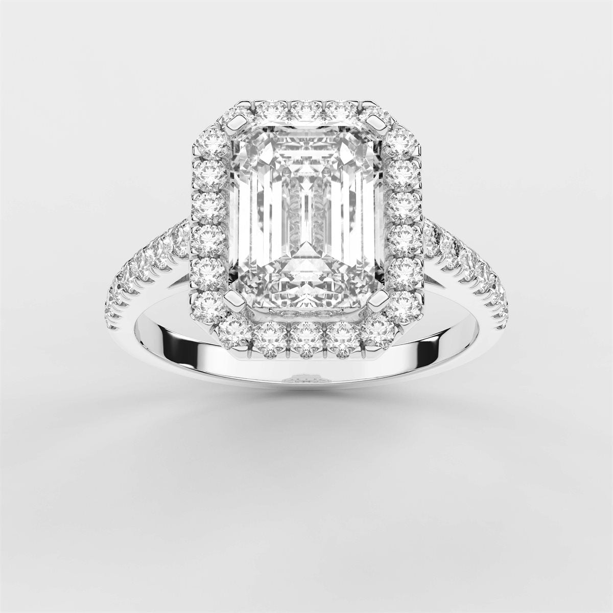 Surrounded Center Diamond Engagement Ring with IGI Certified Lab Grown Diamond