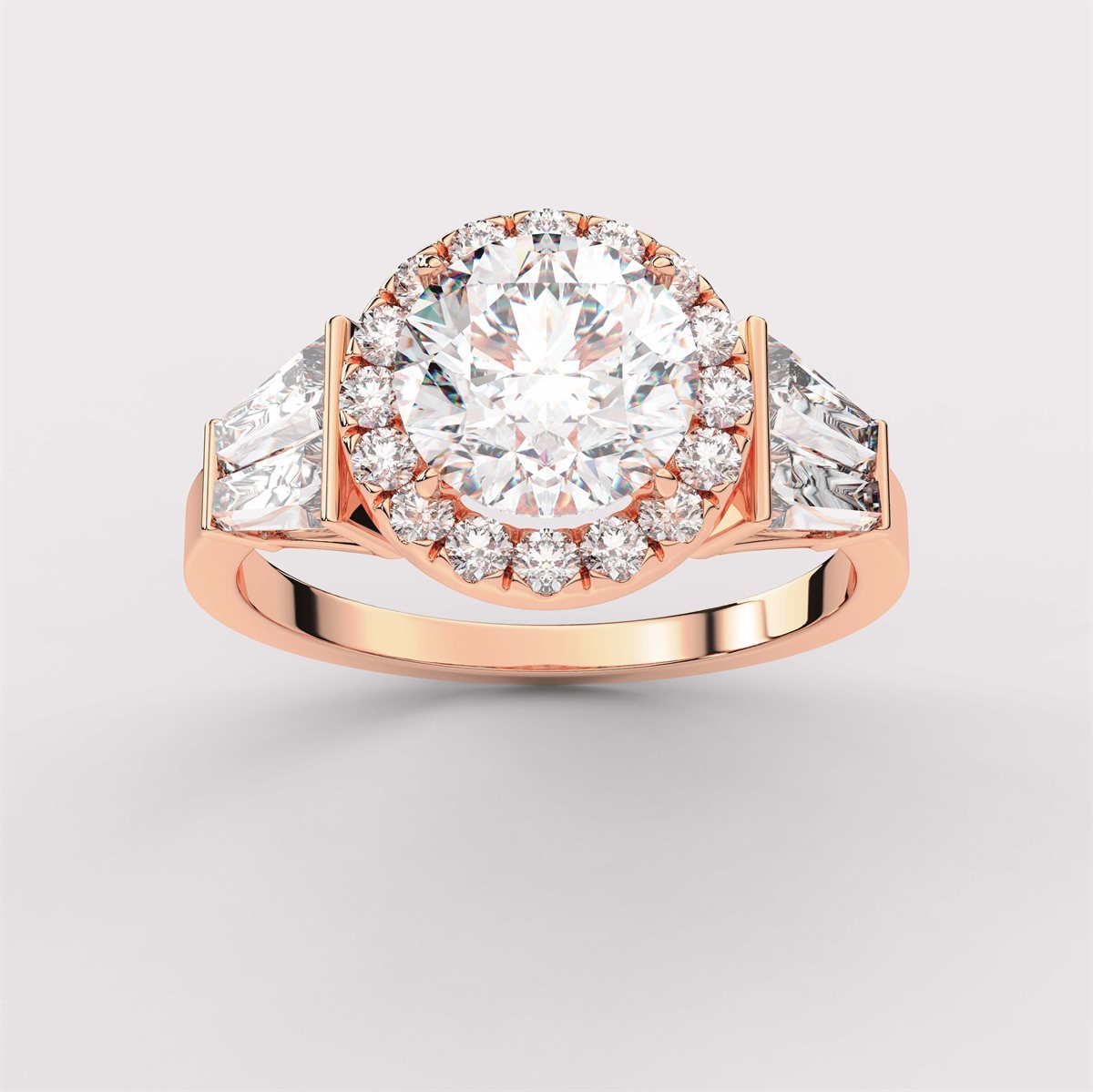 Side Accent Diamond Engagement Ring with IGI Certified Lab Grown Diamond