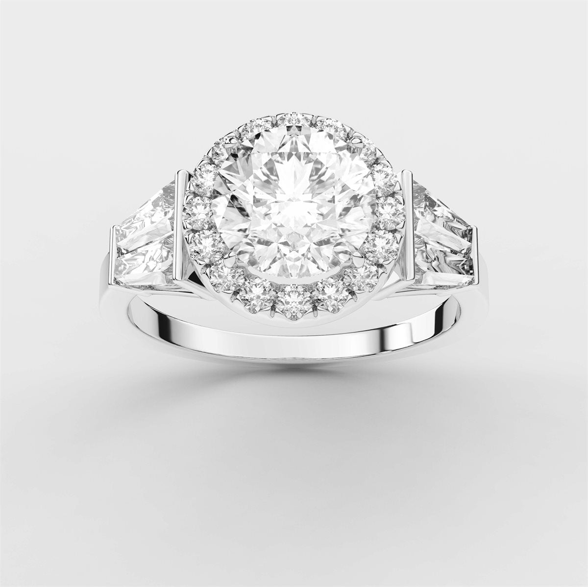 Side Accent Diamond Engagement Ring with IGI Certified Lab Grown Diamond