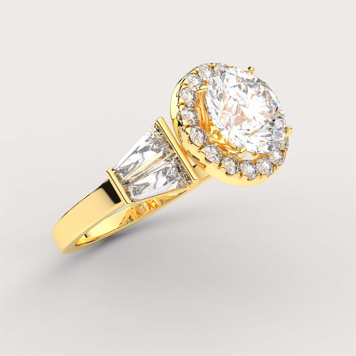 Side Accent Diamond Engagement Ring with IGI Certified Lab Grown Diamond
