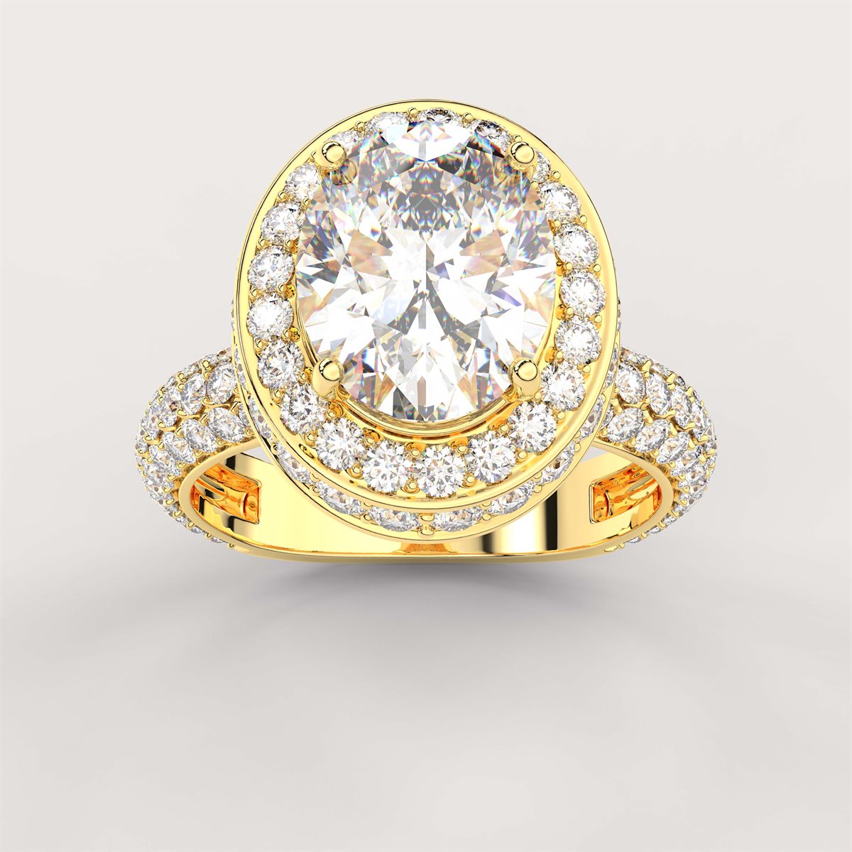 Diamond Halo Engagement Ring with IGI Certified Lab Grown Diamond