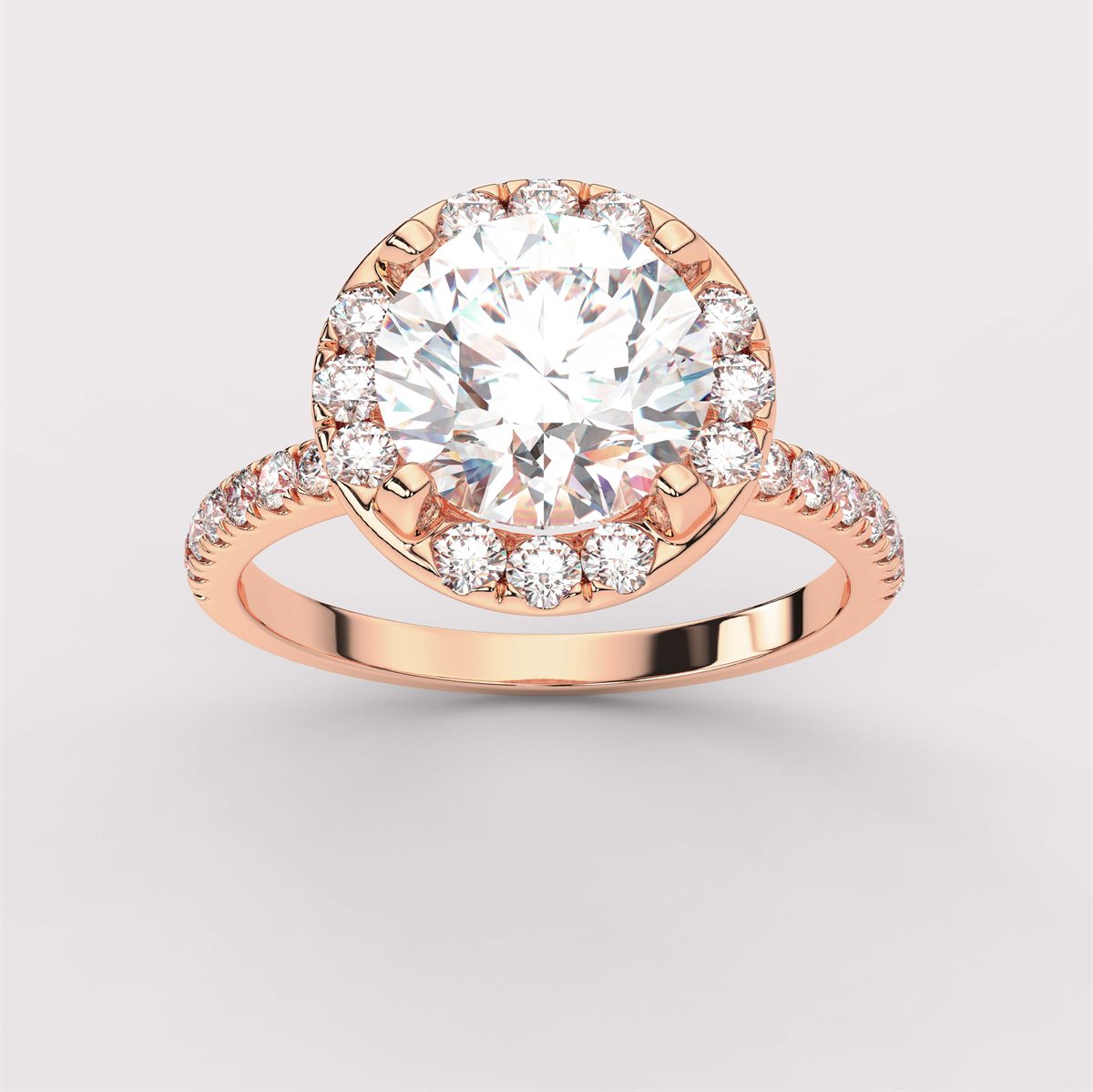 Diamond Hidden Halo Engagement Ring with IGI Certified Lab Grown Diamond