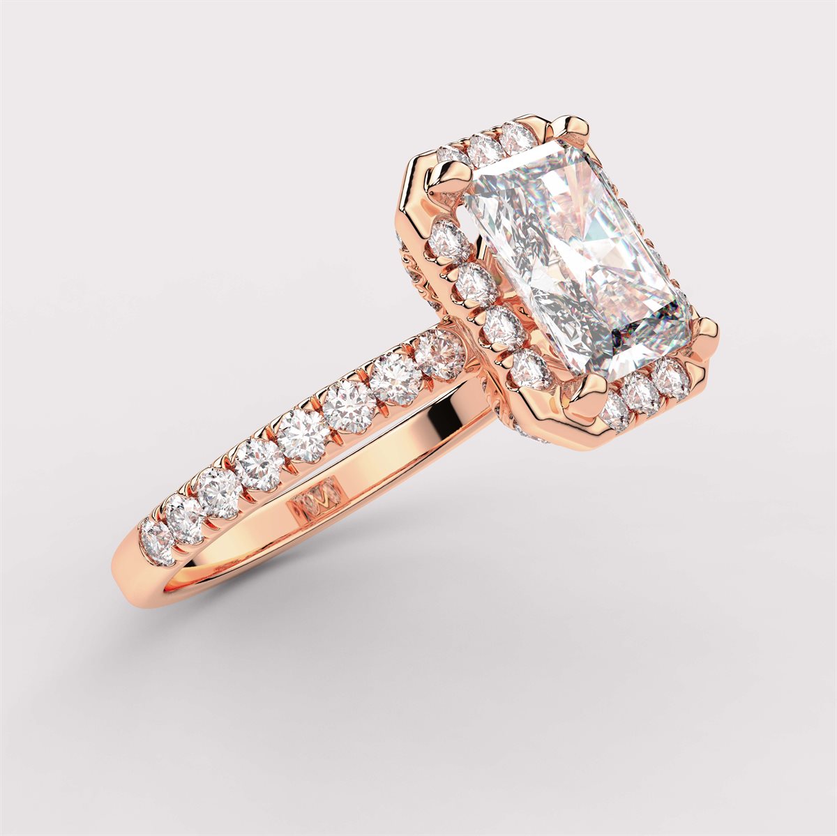 Diamond Halo Engagement Ring with IGI Certified Lab Grown Diamond