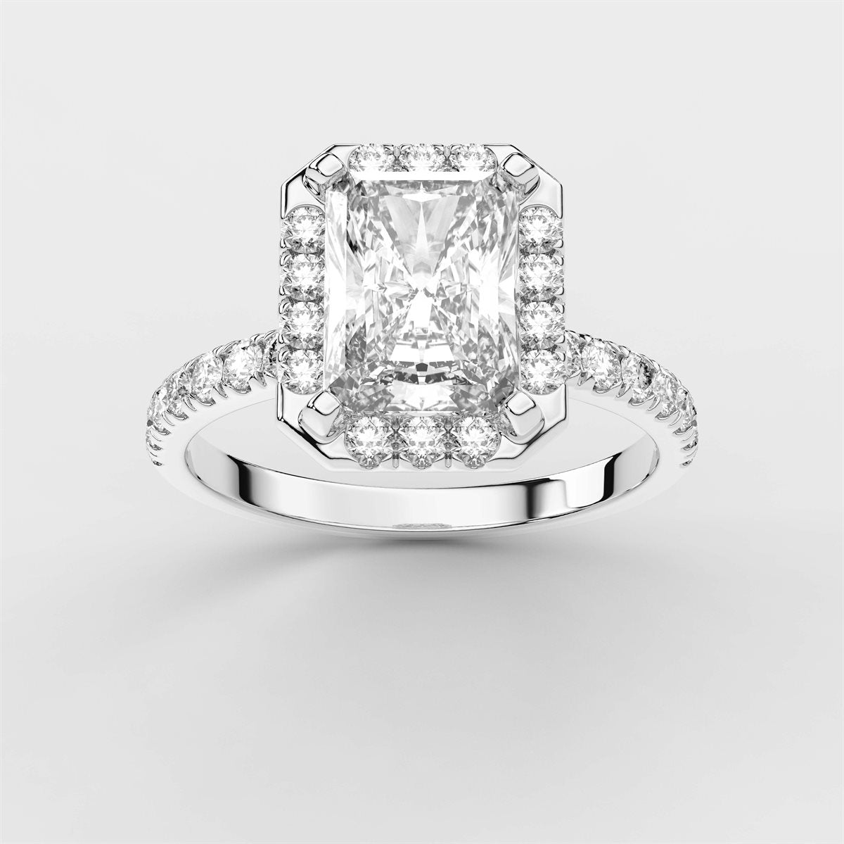 Diamond Halo Engagement Ring with IGI Certified Lab Grown Diamond