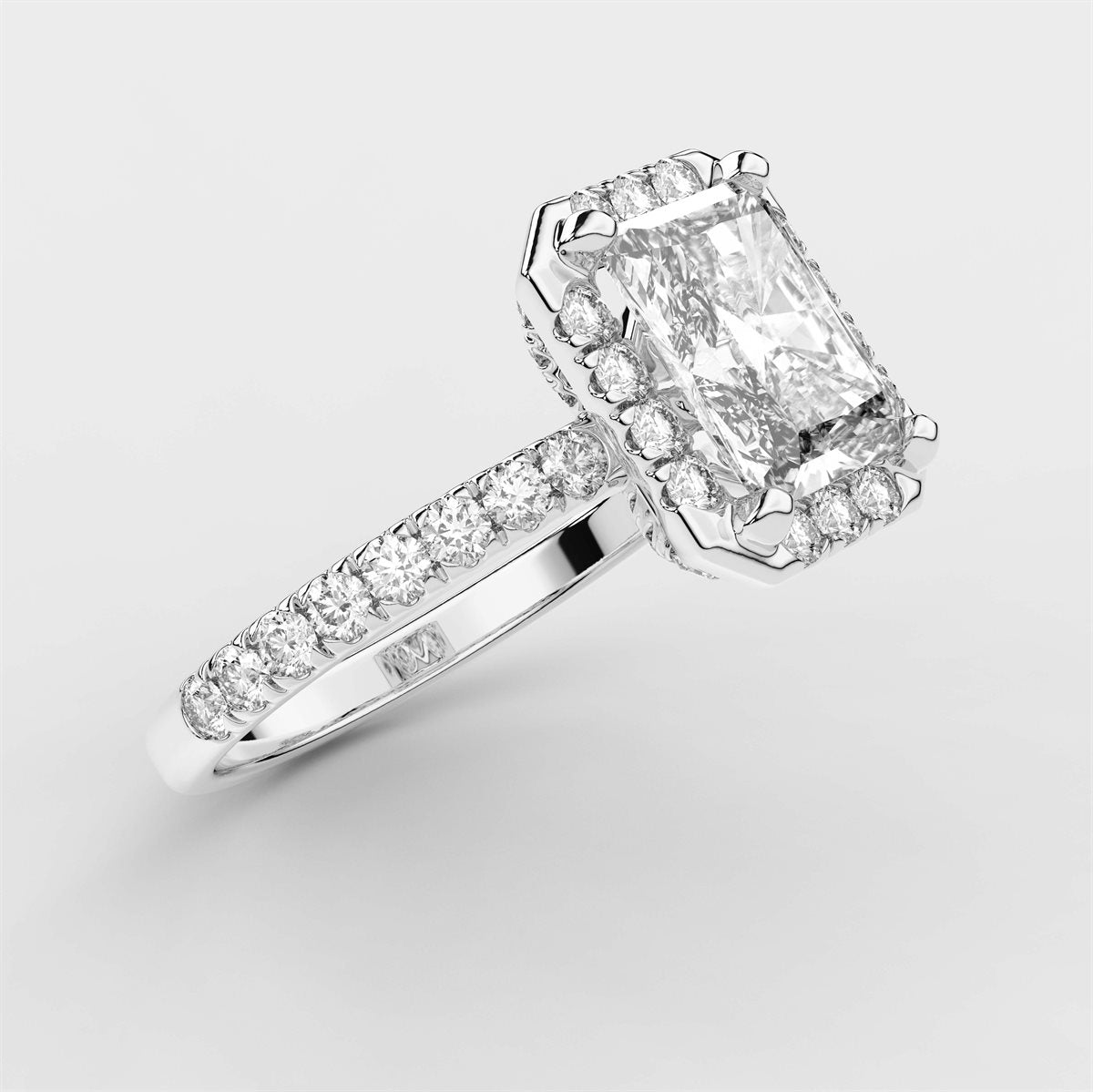 Diamond Halo Engagement Ring with IGI Certified Lab Grown Diamond