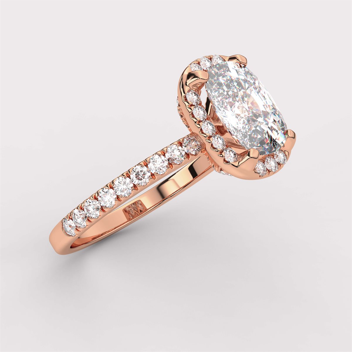 Side Accent Diamond Engagement Ring with IGI Certified Lab Grown Diamond