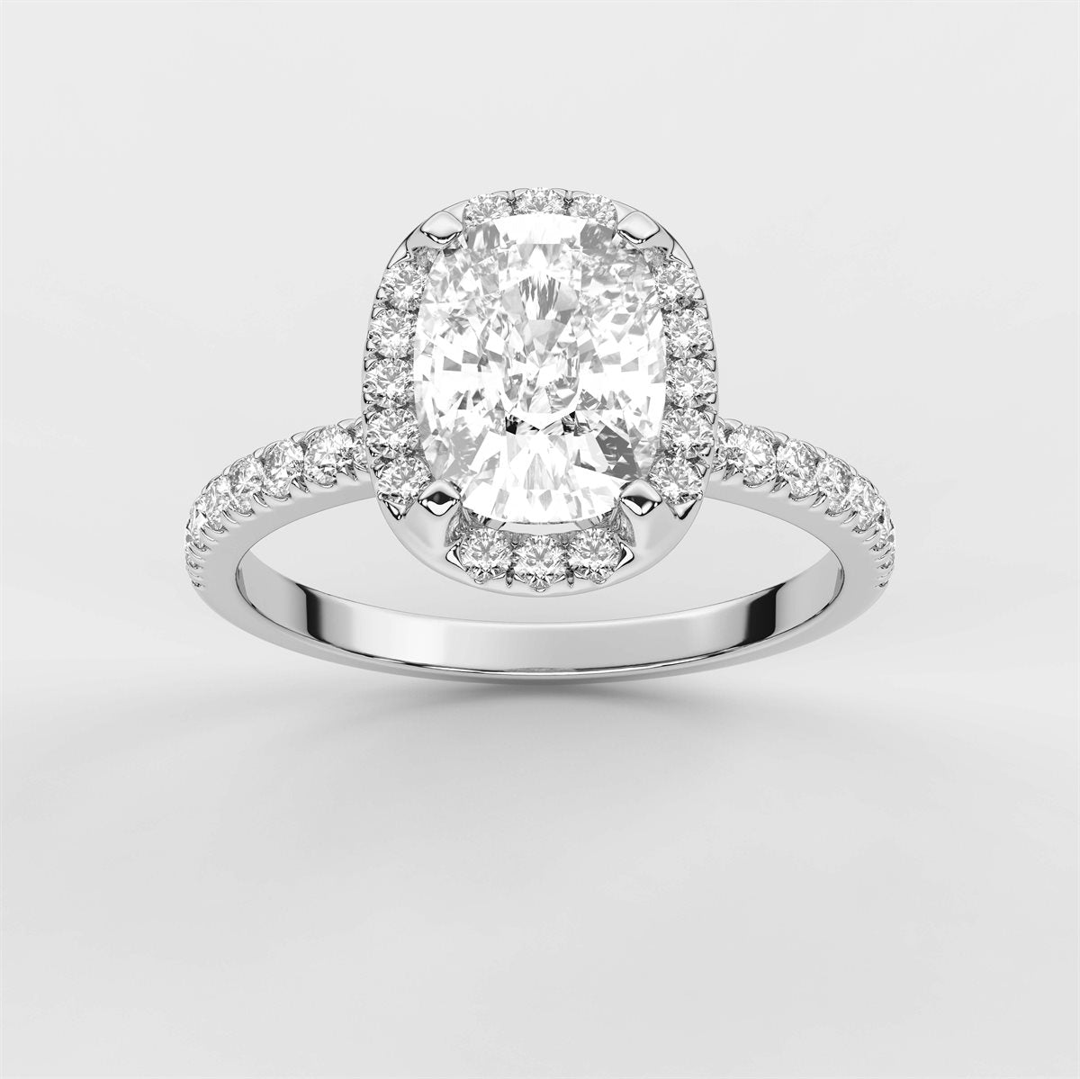Side Accent Diamond Engagement Ring with IGI Certified Lab Grown Diamond