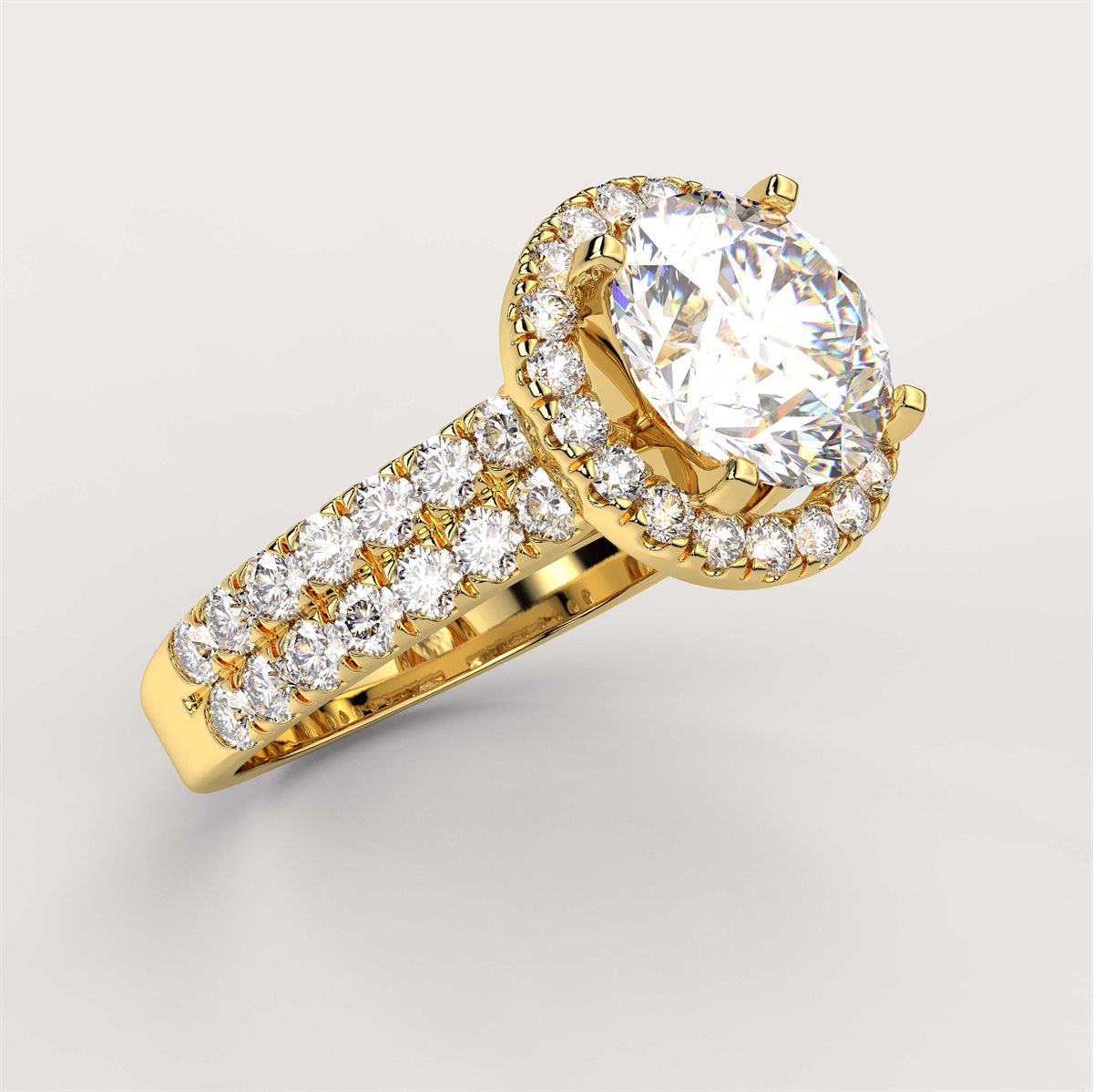 Diamond Engagement Ring with split curved head with IGI Certified Lab Grown Diamond